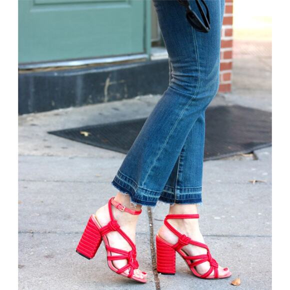 CAbi 6012 Tiptoe Red Hibiscus Strappy  Espadrille Rope Heeled Sandal Sz 7.5 - Picture 13 of 15